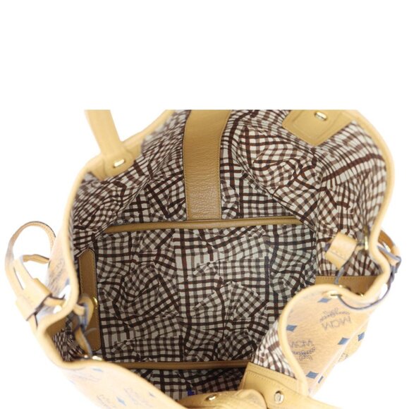 MCM Reversible Liz Medium Visetos Canvas Shopper Tote Bag Cognac - Picture 11 of 12